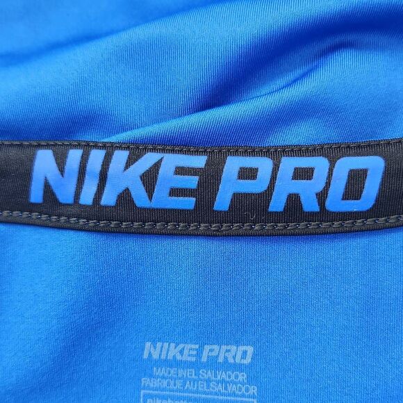Nike Blue Long Sleeve Athletic Tee Size Large Nike Pro Blue Tee - Picture 8 of 10